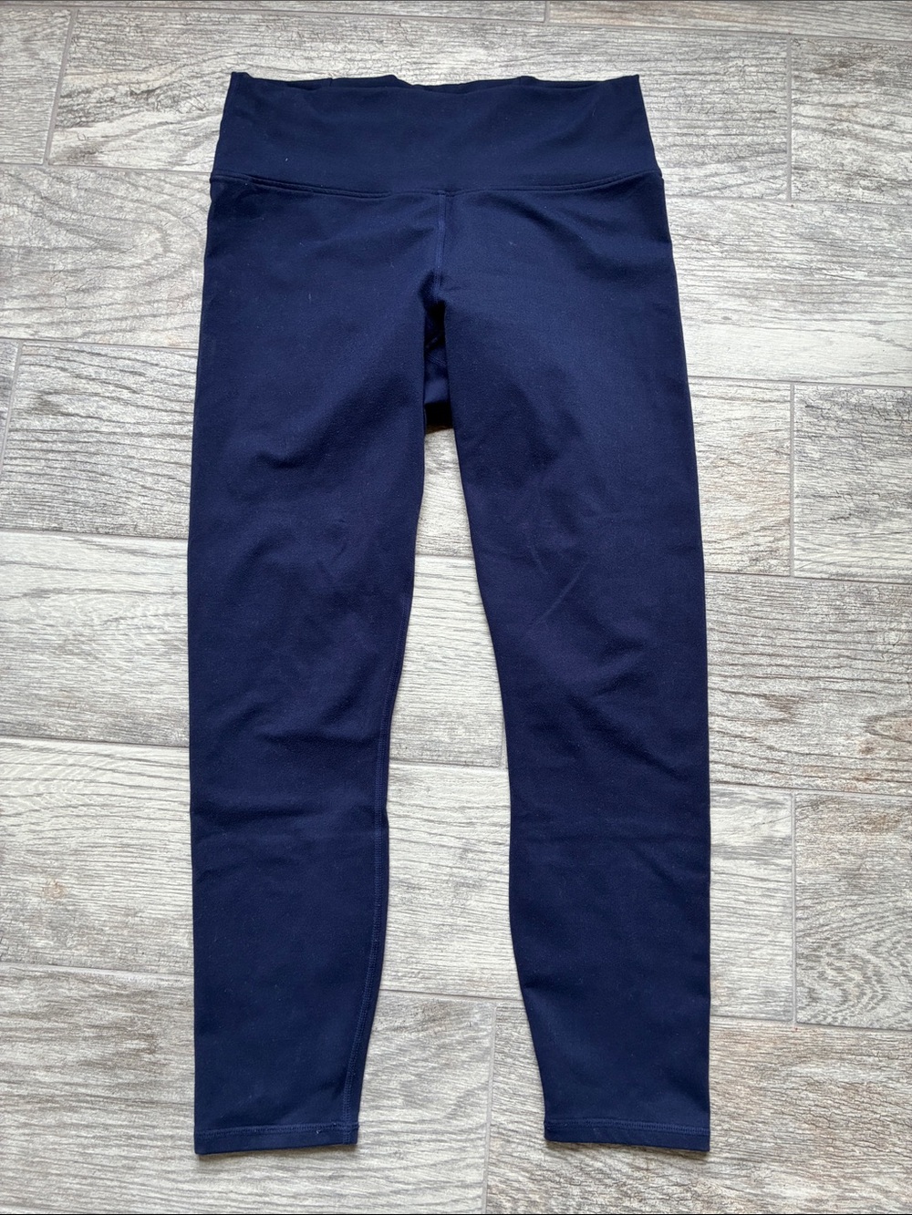 Fabletics Navy Leggings with Lavender Details